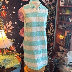 Old Navy Aqua and White Striped Dress